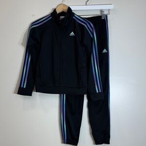 adidas Kids Black Set with Colorful Stripes